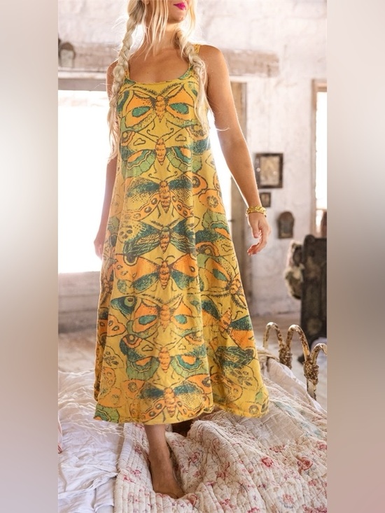 Magnolia Pearl Dresses & Skirts - Magnolia Pearl Sefi Maxi Top Yellow Fleece Lepidoptera Lana